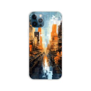 Abstract City Paint Splatter Phone Case - Flexi case, Apple - iPhone 12 Pro