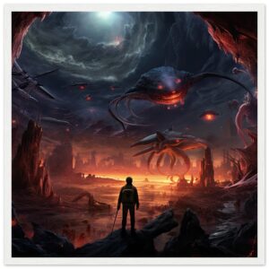 There Be Monsters Sci-fi Framed Print