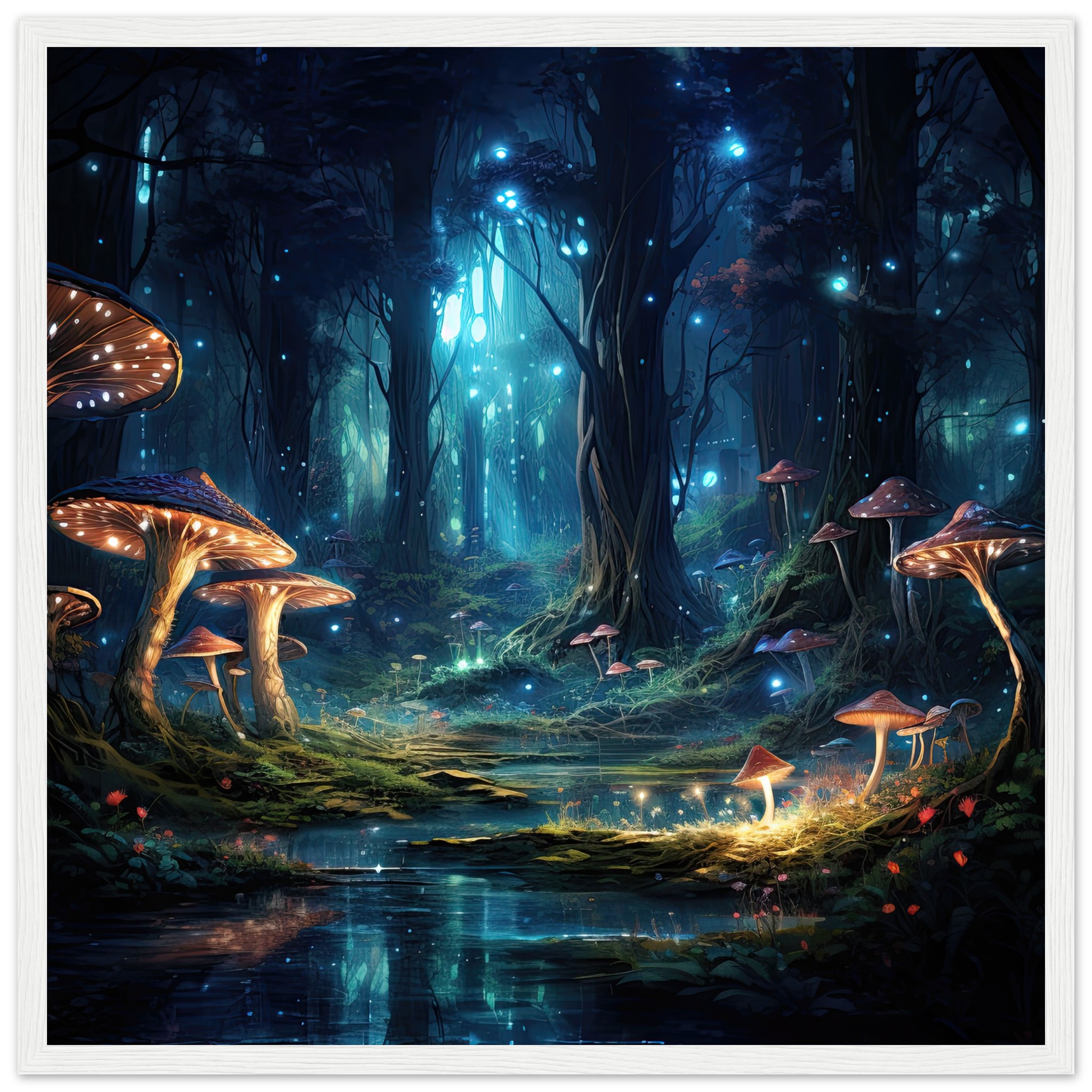 Enchanted Forest of Lights Framed Print