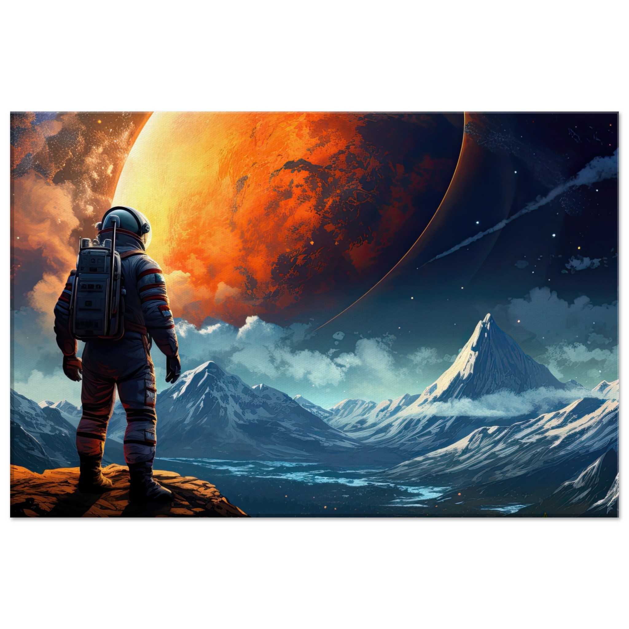 The Great Moon – Astronaut Canvas Print – 40×60 cm / 16×24″, Thick