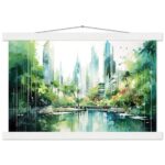 Rainy City Day Watercolor Hanging Print