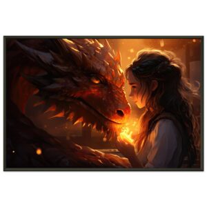 Magical Friendship – Girl and Dragon – Framed Print
