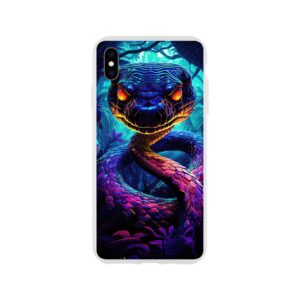 Psychedelic Snake Ultraviolet Colors Phone Case - Flexi case, Apple - iPhone XS Max
