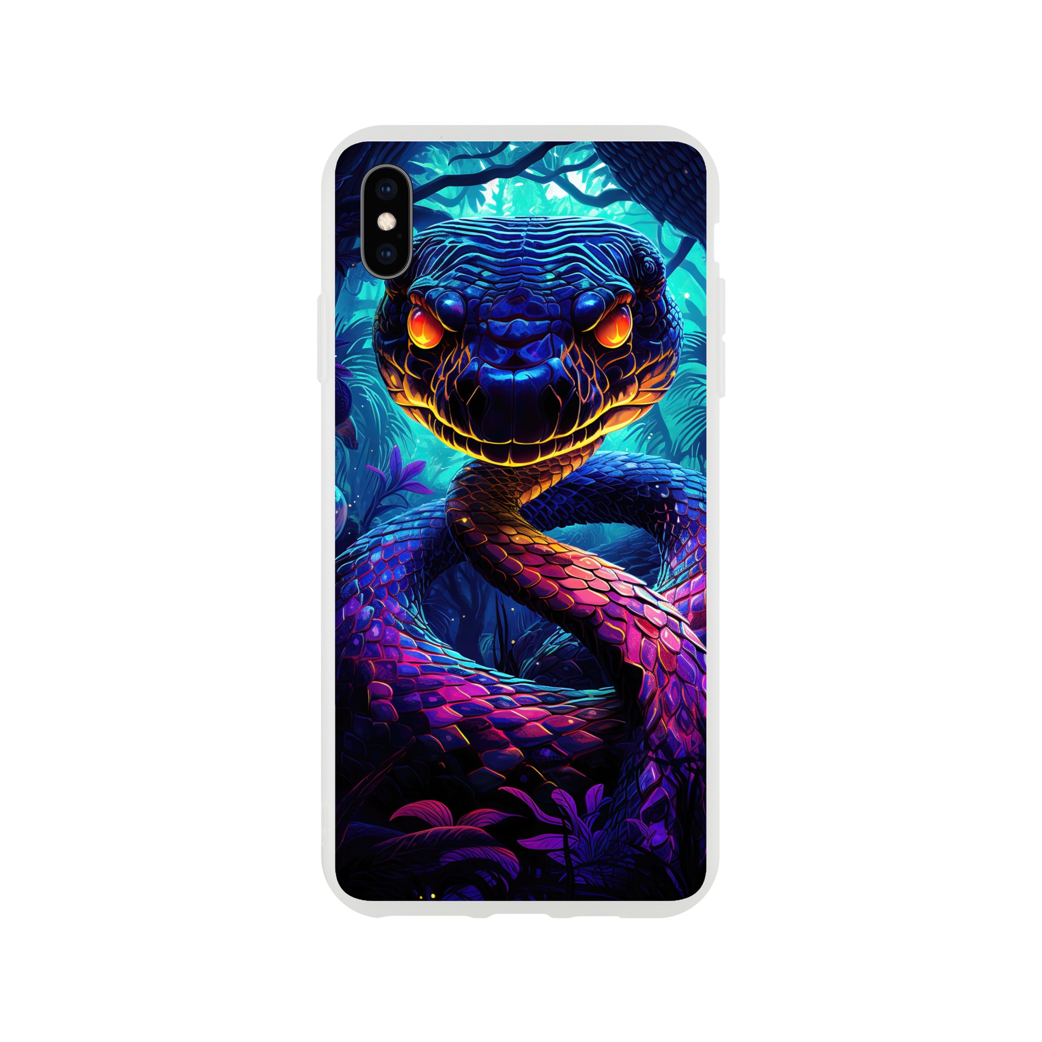 Psychedelic Snake Ultraviolet Colors Phone Case – Flexi case, Apple – iPhone XS Max