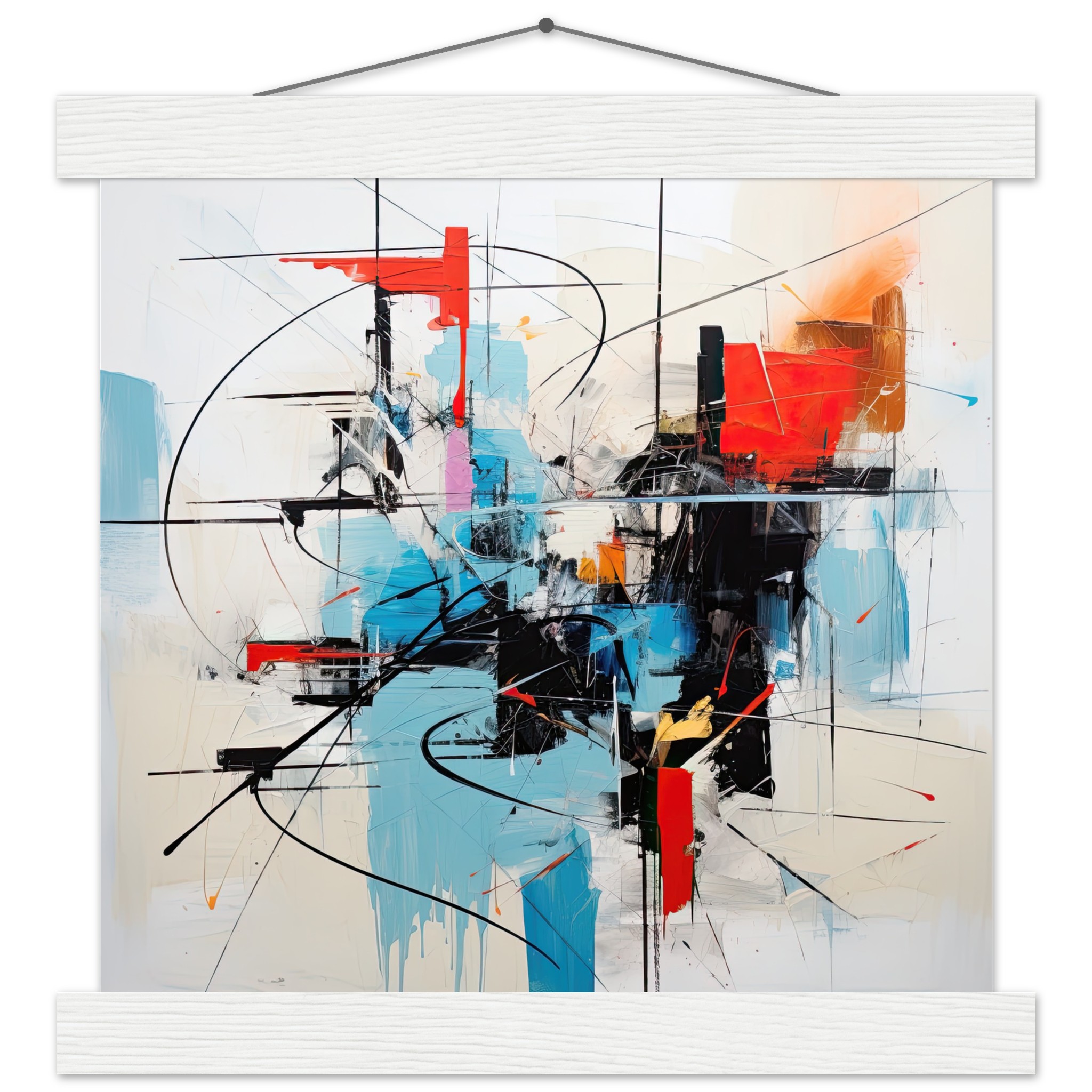 Abstract White Painted Hanging Print