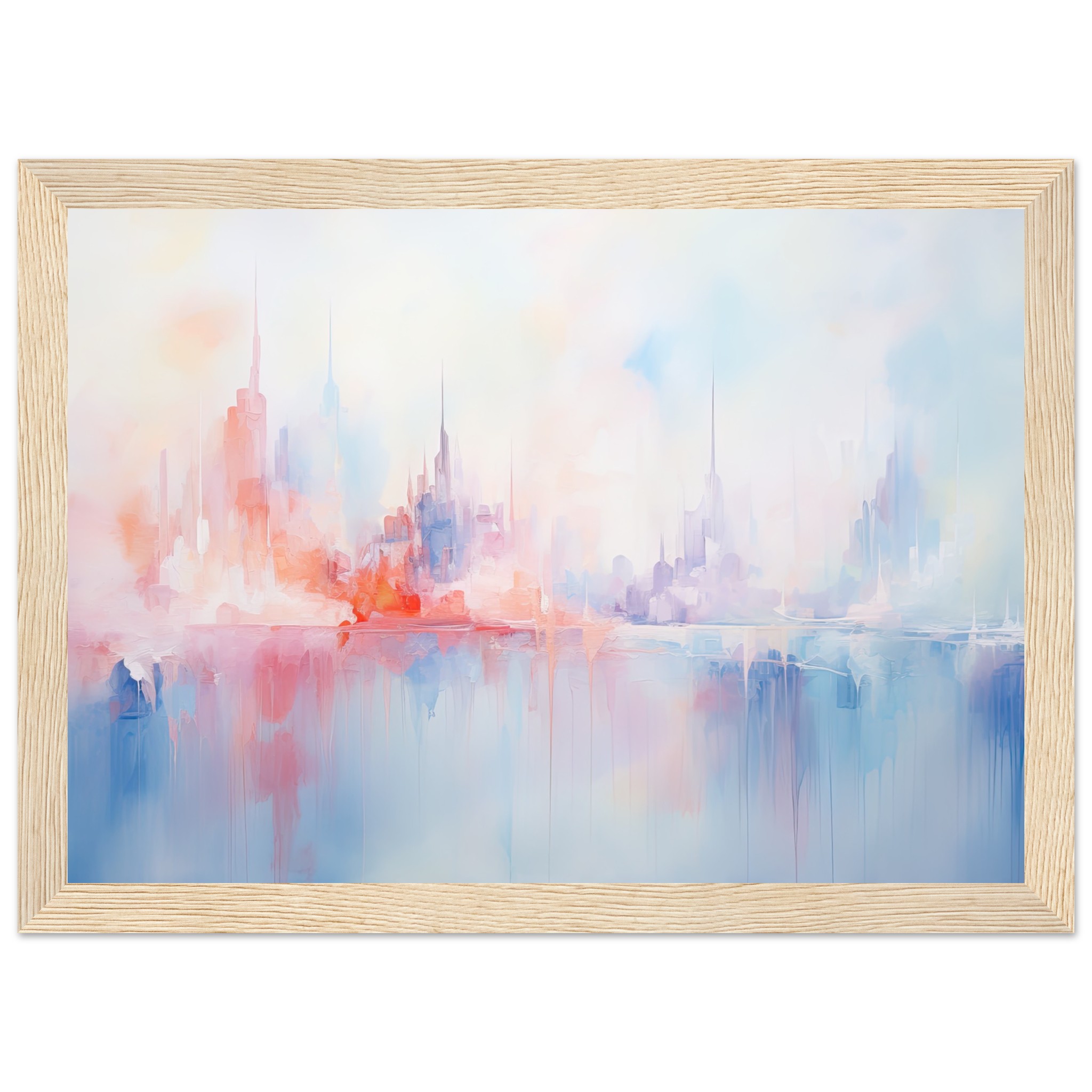 Pastel Abstract City Skyline Framed Print