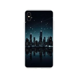 City Skyline Night Constellations Phone Case - Flexi case, Apple - iPhone XS Max