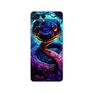 Psychedelic Snake Ultraviolet Colors Phone Case - Flexi case, Samsung - Galaxy S21 Ultra