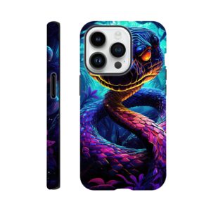 Psychedelic Snake Ultraviolet Colors Phone Case - Tough case, Apple - iPhone 14 Pro