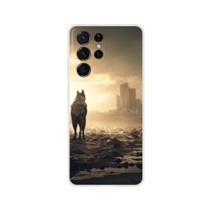 Lone Wolf Post-Apocalyptic World Phone Case - Flexi case, Samsung - Galaxy S21 Ultra