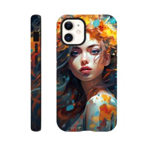 Girl Painted in Color Phone Case - Tough case, Apple - iPhone 12 Mini