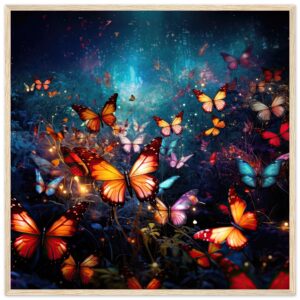 Butterflies of Light Colorful Framed Print