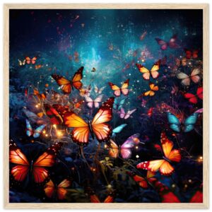 Butterflies of Light Colorful Framed Print