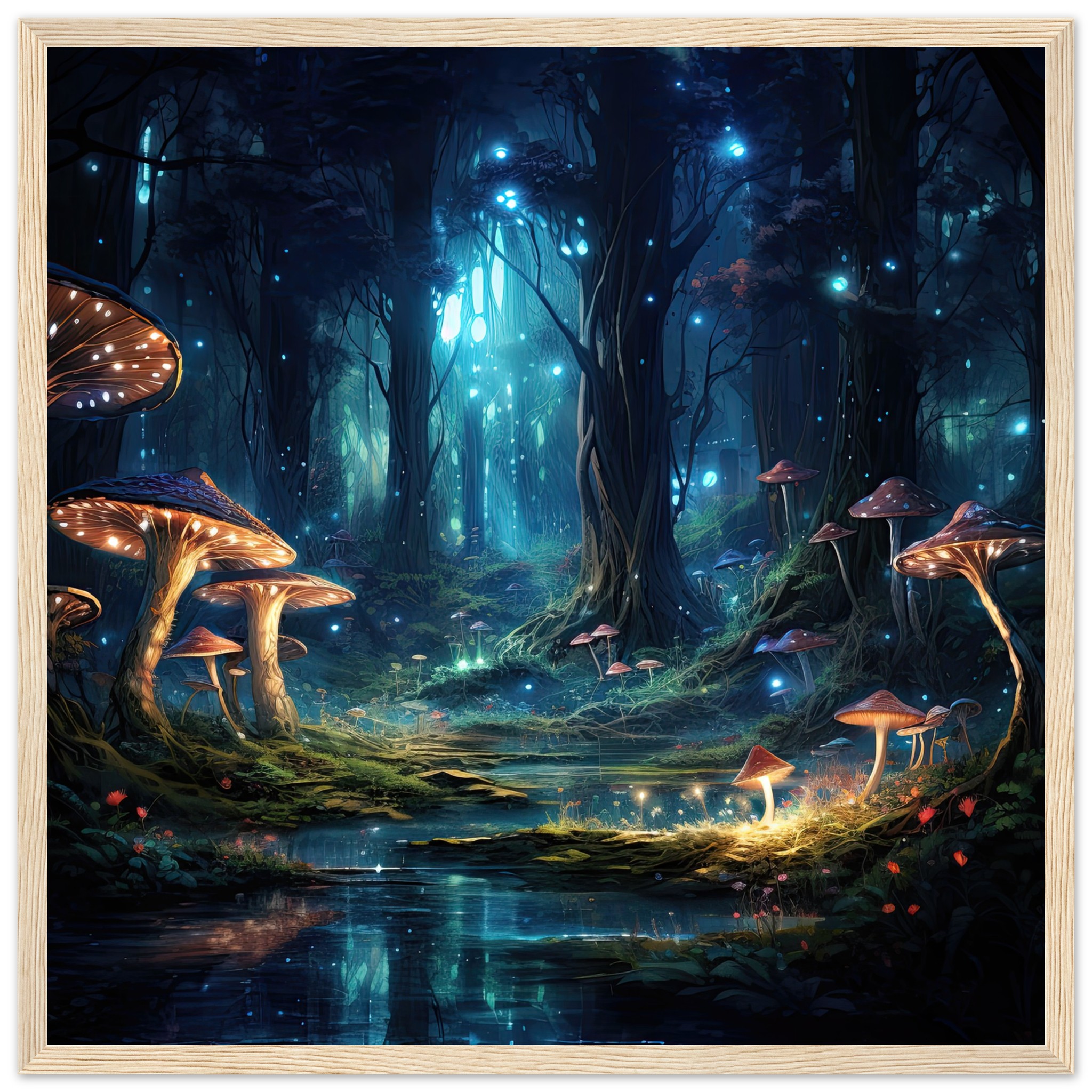 Enchanted Forest of Lights Framed Print