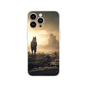 Lone Wolf Post-Apocalyptic World Phone Case - Flexi case, Apple - iPhone 14 Pro Max