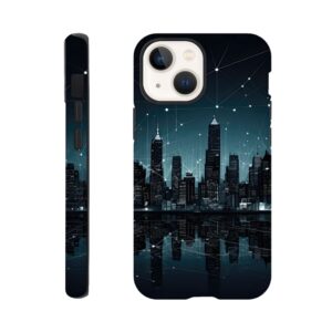 City Skyline Night Constellations Phone Case - Tough case, Apple - iPhone 13 Mini
