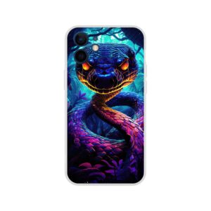 Psychedelic Snake Ultraviolet Colors Phone Case - Flexi case, Apple - iPhone 12 Mini