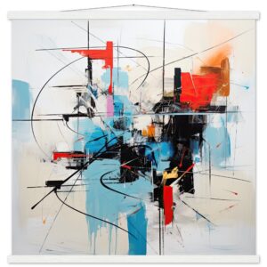 Abstract White Painted Hanging Print - 70x70 cm / 28x28″, White wall hanger