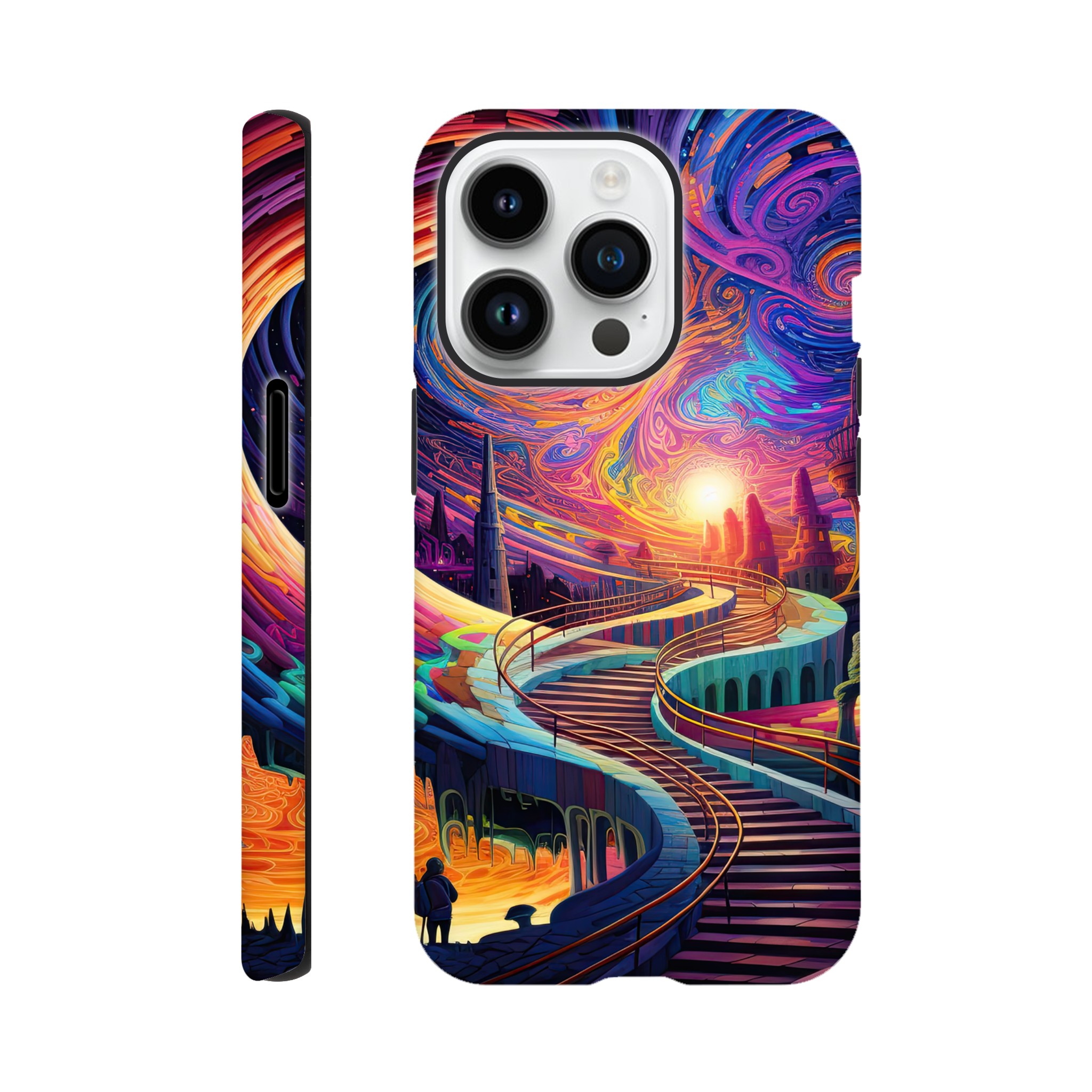 Trippy Colorful Adventure Phone Case – Tough case, Apple – iPhone 14 Pro