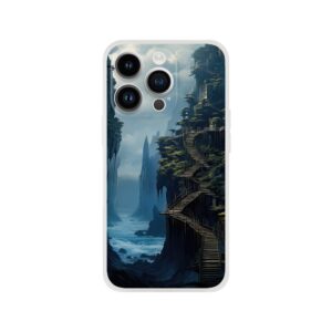Cliffside Kingdom Landscape Phone Case - Flexi case, Apple - iPhone 14 Pro