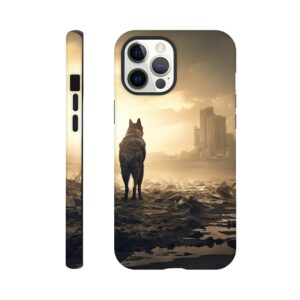 Lone Wolf Post-Apocalyptic World Phone Case - Tough case, Apple - iPhone 12 Pro Max