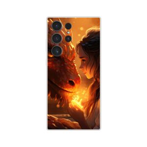 Magical Friendship – Girl and Dragon – Phone Case - Flexi case, Samsung - Galaxy S23 Ultra