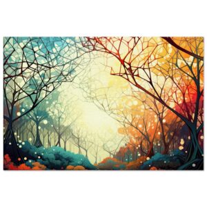 Forest Colorful Abstract Landscape Canvas Print - 50x75 cm / 20x30″, Thick