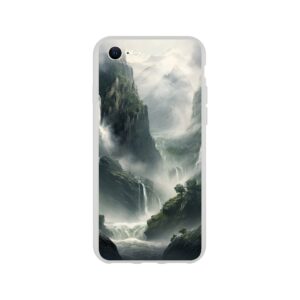 Mountain Waterfalls Rugged Phone Case - Flexi case, Apple - iPhone SE