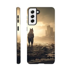 Lone Wolf Post-Apocalyptic World Phone Case - Tough case, Samsung - Galaxy S21 Plus