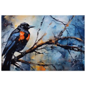 Bird Watercolor Painting Abstract Canvas Print