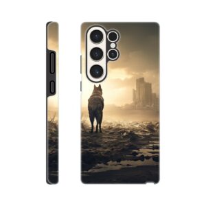 Lone Wolf Post-Apocalyptic World Phone Case - Tough case, Samsung - Galaxy S23 Ultra
