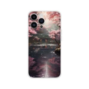 Secret Cherry Blossom Temple Phone Case - Flexi case, Apple - iPhone 14 Pro Max
