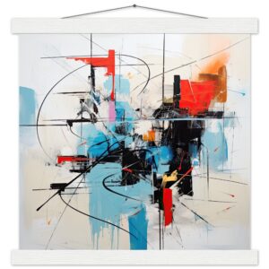 Abstract White Painted Hanging Print - 35x35 cm / 14x14″, White wall hanger