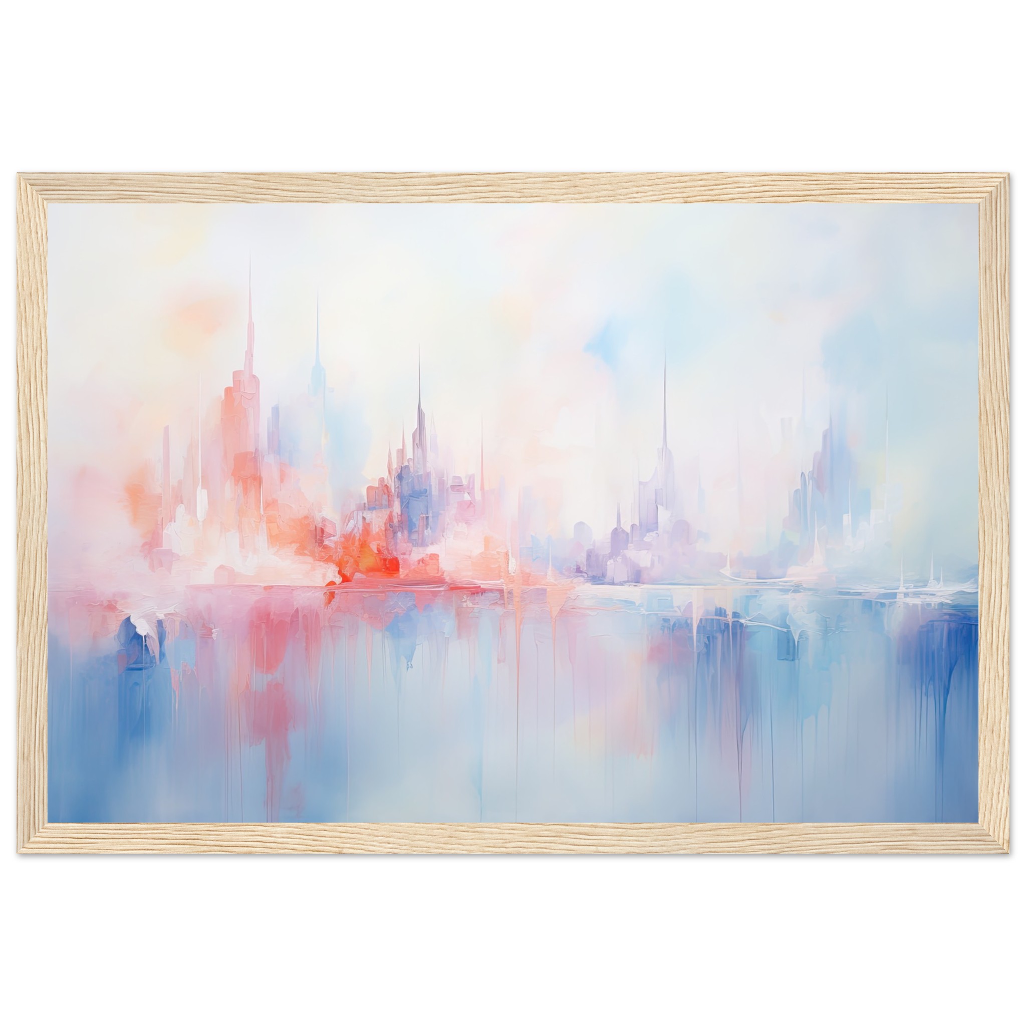Pastel Abstract City Skyline Framed Print