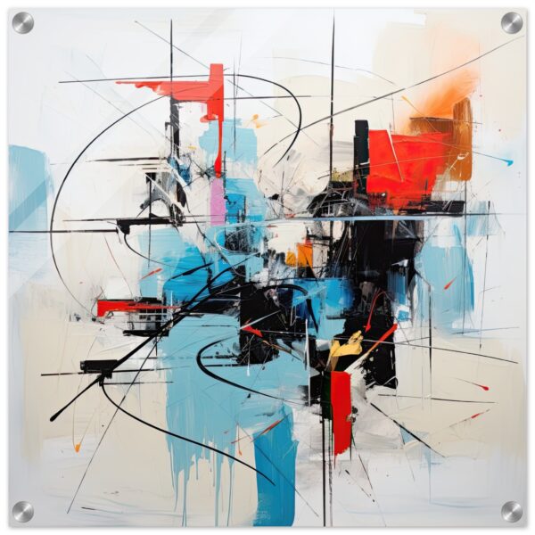 Abstract White Painted Acrylic Print - 50x50 cm / 20x20″