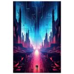 Digital Paradise Abstract Futuristic Canvas Print