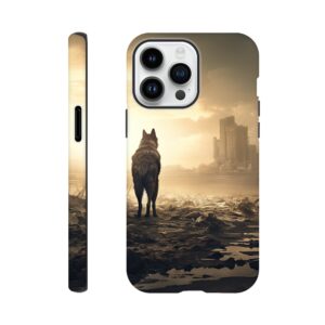 Lone Wolf Post-Apocalyptic World Phone Case - Tough case, Apple - iPhone 14 Pro Max