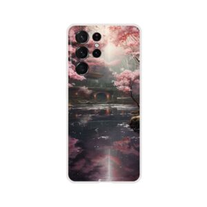Secret Cherry Blossom Temple Phone Case - Flexi case, Samsung - Galaxy S21 Ultra