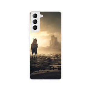Lone Wolf Post-Apocalyptic World Phone Case - Flexi case, Samsung - Galaxy S21