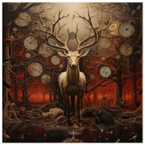 Forest Spirit God of Time Canvas Print - 50x50 cm / 20x20″, Slim