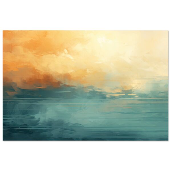 Abstract Lake Yellow Teal Poster