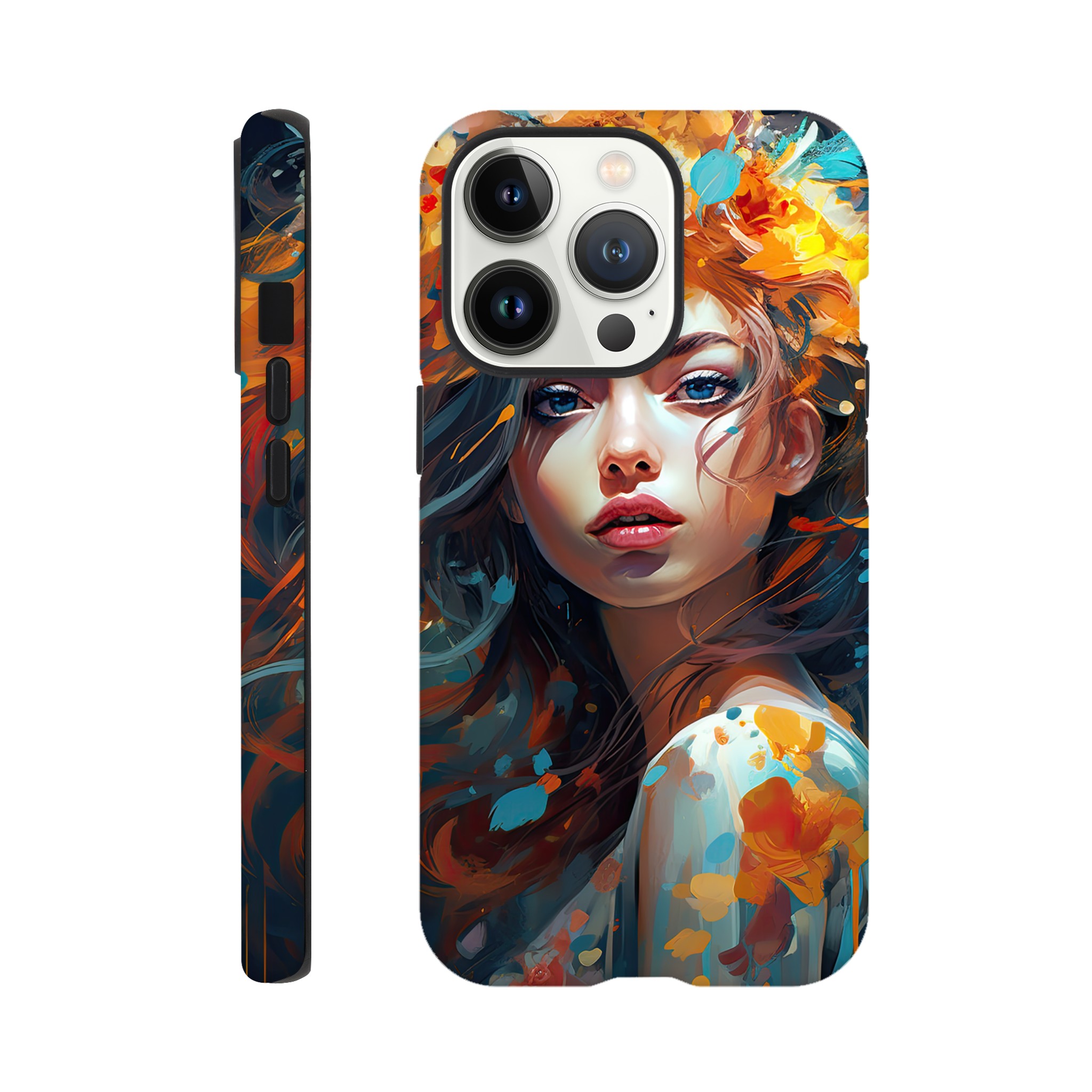 Girl Painted in Color Phone Case – Tough case, Apple – iPhone 13 Pro