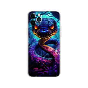 Psychedelic Snake Ultraviolet Colors Phone Case - Flexi case, Apple - iPhone 11 Pro