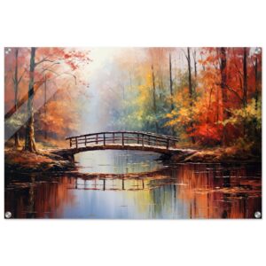 Autumn Bridge - Acrylic Painting Acrylic Print - 60x90 cm / 24x36″