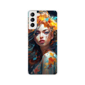 Girl Painted in Color Phone Case - Flexi case, Samsung - Galaxy S21 Plus