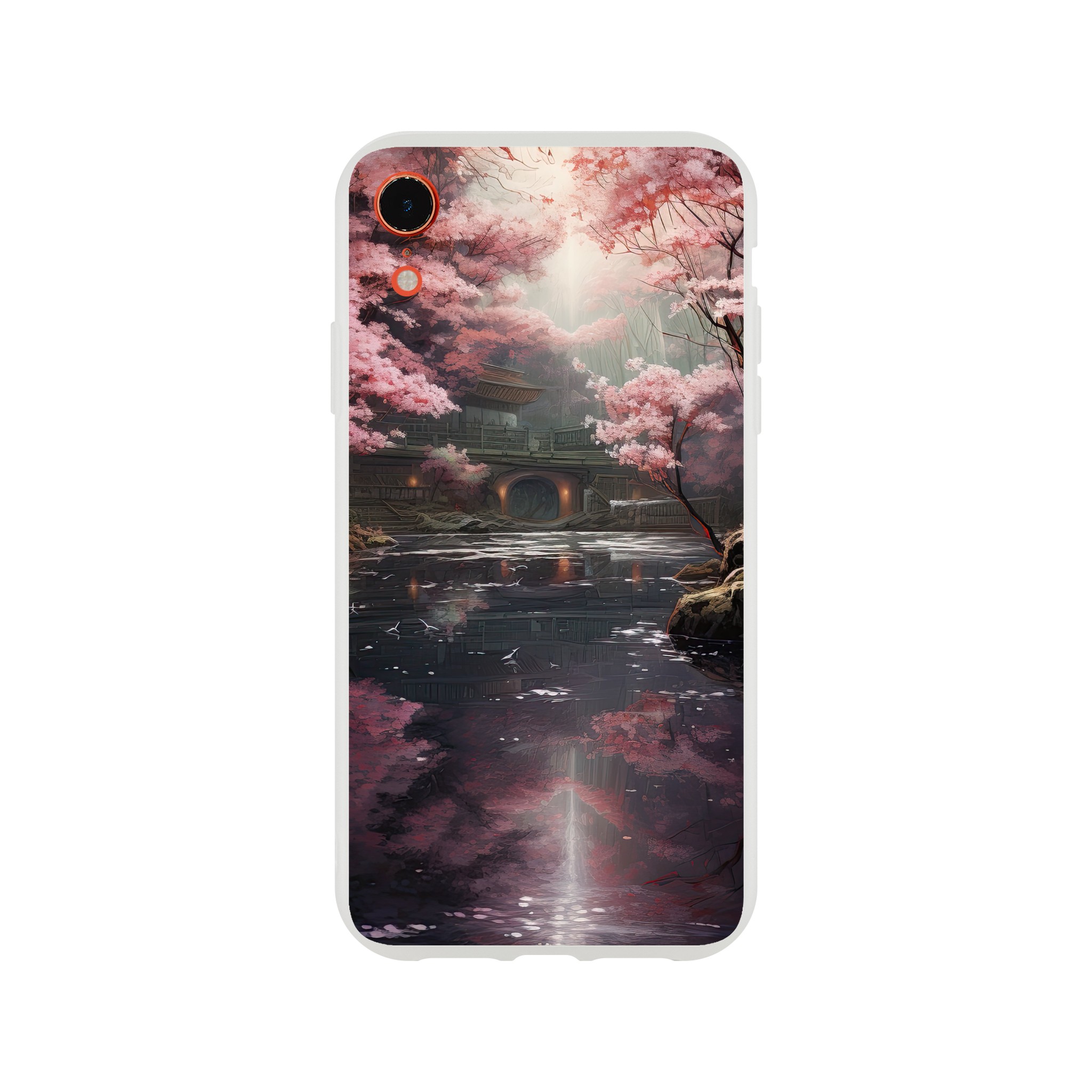 Secret Cherry Blossom Temple Phone Case - Flexi case, Apple - iPhone XR