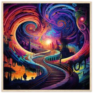 Trippy Colorful Adventure Framed Print