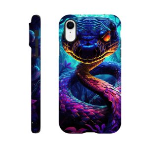 Psychedelic Snake Ultraviolet Colors Phone Case - Tough case, Apple - iPhone XR
