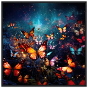 Butterflies of Light Colorful Framed Print