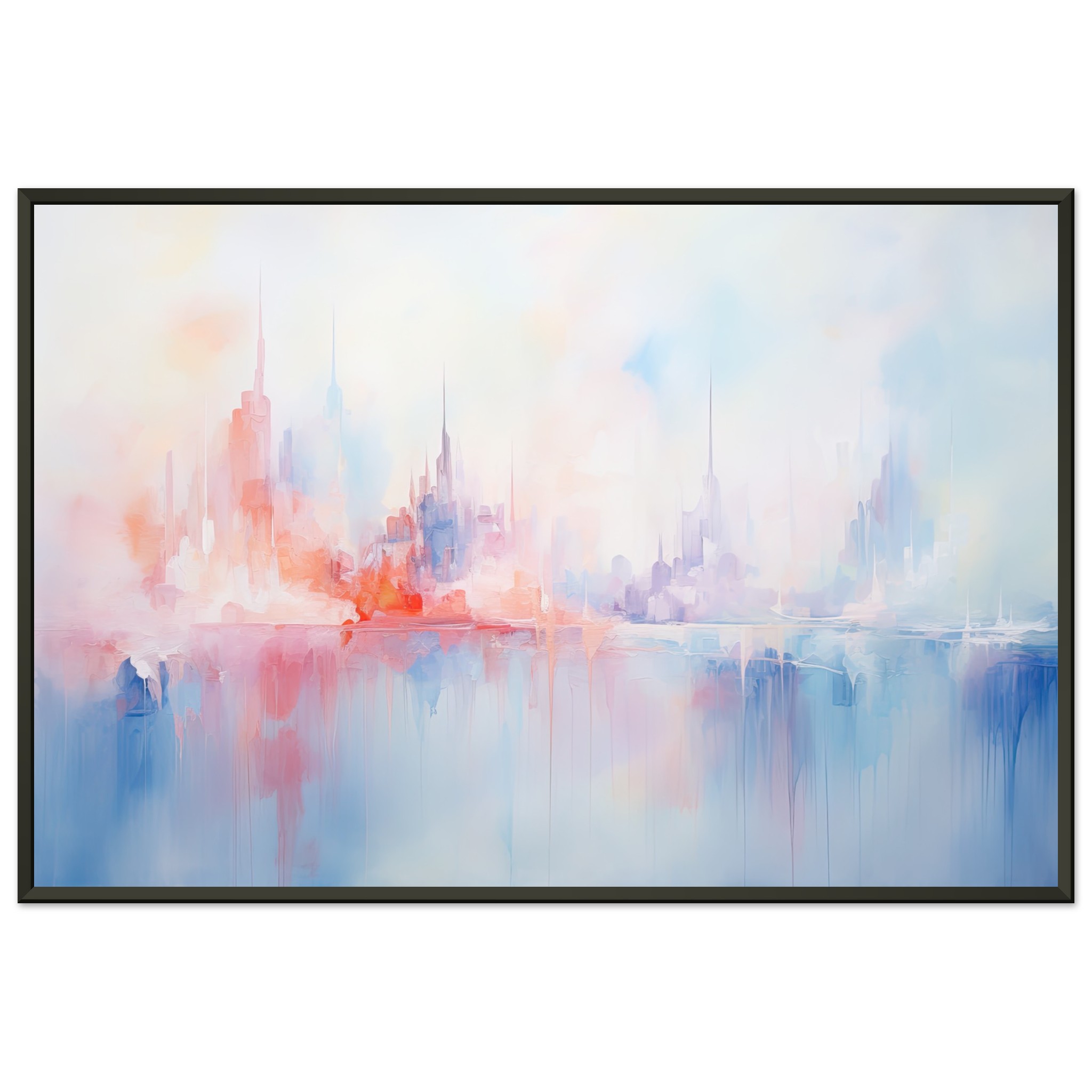 Pastel Abstract City Skyline Framed Print